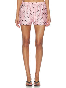 Amanda Uprichard - Mariko Women's Pull-On Polka Dot Shorts Pink