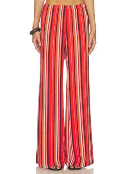 Amanda Uprichard - Soleil Stripes Women's Elastic Waist Wide-Leg Palazzo Pants Multi-Color