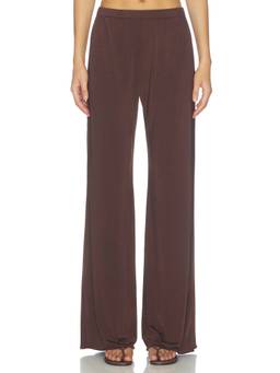 Amanda Uprichard - Mariko Women's Mid-Waist Elastic Waistband Palazzo Pants Brown
