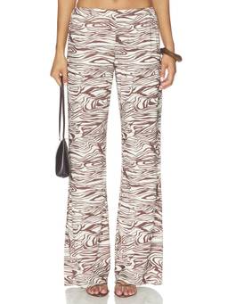 Amanda Uprichard - Mariko Women's Pull-On Elastic Waist Wide-Leg Palazzo Pants Brown