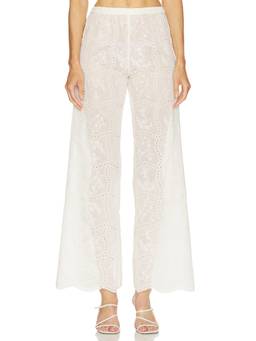 Amanda Uprichard - Mariko Women's Elastic Waist Wide-Leg Palazzo Pants Off White