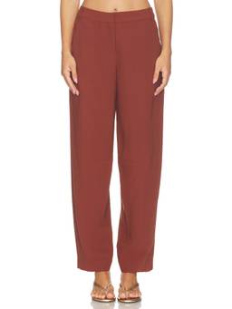 Amanda Uprichard - Bernice Women's Wide-Leg Crepe Pants Rust