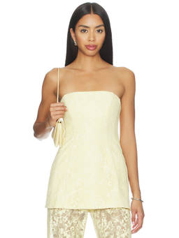 Amanda Uprichard - Linda Women's Strapless Lace Tunic Yellow