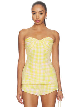 Amanda Uprichard - Solinda Women's Strapless Boned Tunic Yellow