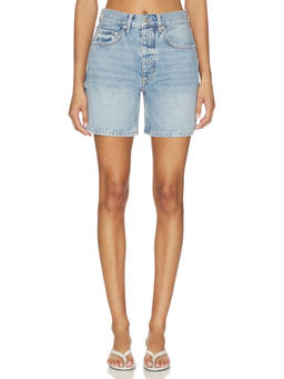 ANINE BING - Delaney Women's Mid-Waist Rigid Denim Shorts Vintage Blue