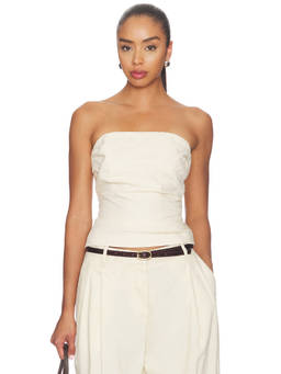 ANINE BING - Tyla Women's Strapless Boned Bodice Corset Top Cream
