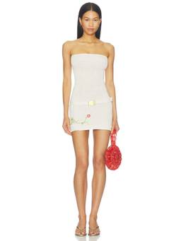 Asta Resort - Gisele Women's Strapless Floral Embellished Mini Dress White