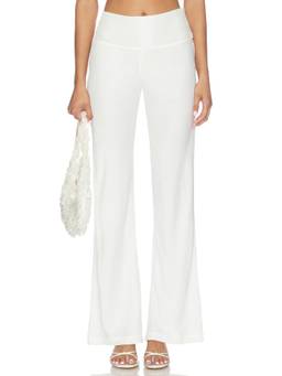 Asta Resort - Iris Women's Beaded Waistband Wide-Leg Palazzo Pants White