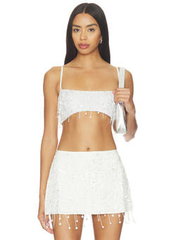 Asta Resort - Yasmin Women's Hand Beaded Sequined Bralette Salt