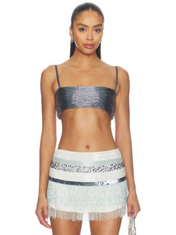 Asta Resort - Iris Women's Sequin Embellished Boned Bralette Navy Blue
