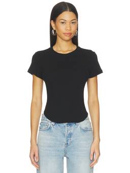 Artless Forever - Crawford Women's Ribbed Jersey Stretch Crew Neck T-Shirt Black