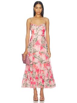 ASTR the Label - Lianna Women's Floral Print Strapless Maxi Dress Pink