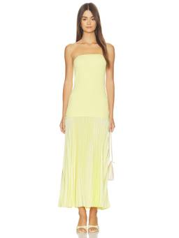 ASTR the Label - Selune Women's Strapless Pleated Maxi Dress Yellow