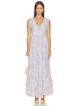 ASTR the Label - Kindra Women's Floral Ruffled Maxi Dress Light Blue