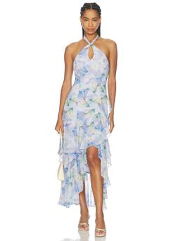 ASTR the Label - Bethina Women's Floral Print Halter Neck Maxi Dress Purple