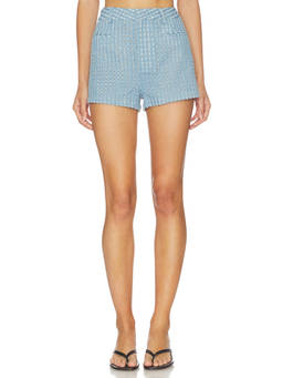 ASTR the Label - Arden Women's Distressed Denim Shorts Blue