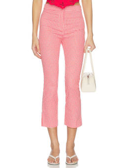 ASTR the Label - Alma Women's High-Waist Stretch Cropped Trousers Red