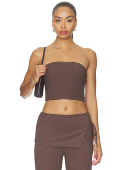 ASTR the Label - Anoka Women's Strapless Tube Crop Top Truffle