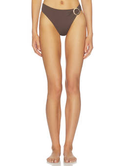 Away That Day - Cayman Island Women's Gold Ring Accent Bikini Bottom Espresso