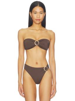 Away That Day - Cayman Island Women's Strapless Unpadded Bikini Top Espresso