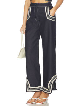 AZULU - Vespa Women's High-Waist Wide-Leg Jeans Navy Blue