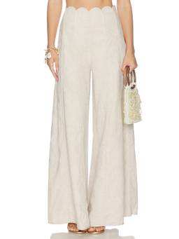 AZULU - Sariah Women's High-Waist Wide-Leg Palazzo Pants Beige