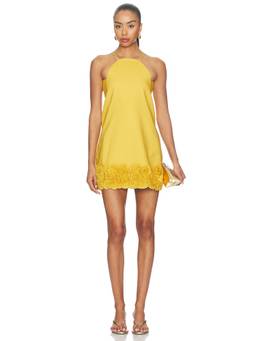 Alexis - Merano Women's Halter Neck Sleeveless Mini Dress Gold