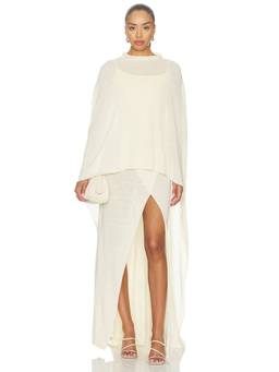 Aya Muse - Eos Women's Linen-Viscose Wrap Maxi Dress Cream