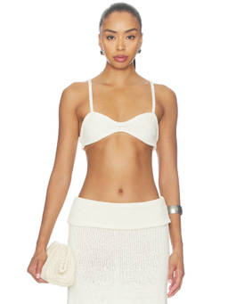 Aya Muse - Kena Women's Non-Padded Cotton Bralette Off White