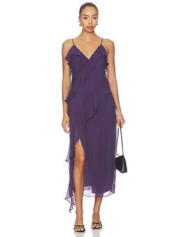 ba&sh - Oceane Women's Ruffled V-Neck Midi Dress Purple