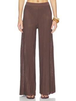 ba&sh - Naho Women's Elastic Waist Wide-Leg Palazzo Pants Brown