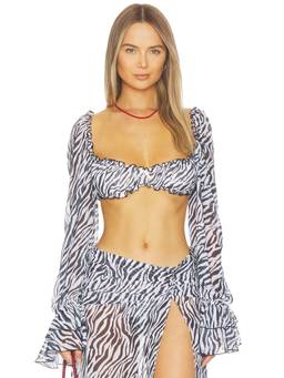 Bananhot - Josie Women's Sheer Chiffon Long Sleeve Swim Cover-Up Brown