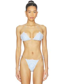Bananhot - Nina Women's Halter Tie-Up Bikini Top Pacific Blue