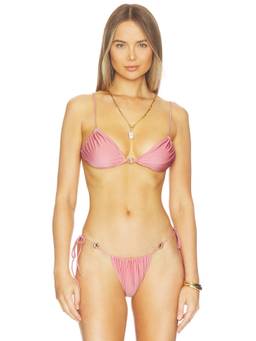 Bananhot - Bloom Women's Unpadded Back Tie-Up Bikini Top Rose Tan