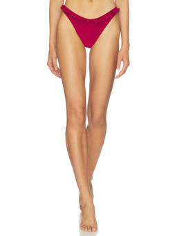 Bananhot - Angela Women's Ruffle Trim Pull-On Bikini Bottom Volcanic Gem