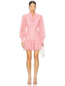 Bardot - Remy Lace Women's Button Front Mini Dress Pink