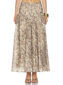 Bardot - Hildie Women's High-Waist Animal Print Midi Skirt Brown