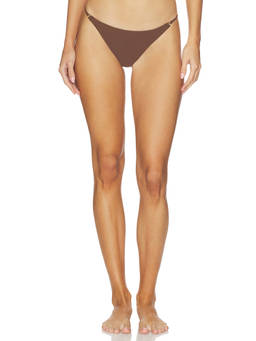 Bardot - Veyda Women's Ring Detail Brazilian Bikini Bottoms Brown