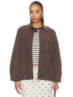 Baum und Pferdgarten - Beline Women's Faux Suede Zip Jacket Brown