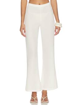 Baobab - Lorenza Women's Wide-Leg Crepe Palazzo Pants Off White