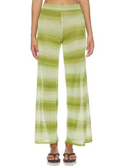 Baobab - Mela Women's Elastic Waist Wide-Leg Palazzo Pants Green