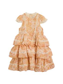 Bardot Junior - Enya Tiered Women's Embroidered Flared Midi Dress Peach