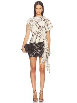 Bec + Bridge - Myah Women's Floral Print Tie-Up Mini Dress Cream