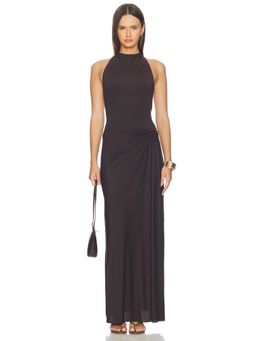 Bec + Bridge - Court Halter Women's Sleeveless Draped Maxi Dress Brown