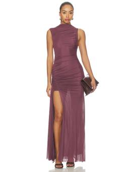 Bec + Bridge - Marabou Women's Ruched Sleeveless Maxi Dress Purple