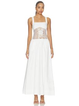 Bec + Bridge - Sienna Women's Sleeveless Square Neck Lace Panel Maxi Dress White