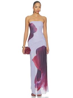 Bec + Bridge - Georgiana Women's Strapless Floral Mesh Maxi Dress Multi-Color