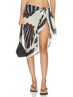 Bembien - Sirena Women's Semi-Sheer Self-Tie Wrap Midi Skirt Black
