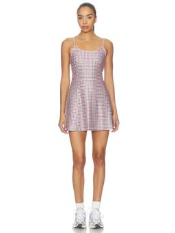 Beyond Yoga - Printed Midweight Women's Gingham Shelf Bra Mini Dress Multi-Color