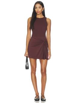 Beyond Yoga - Serene Jersey Women's Sleeveless Wrap Mini Dress Iced Mocha